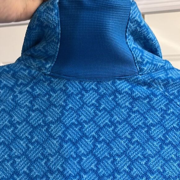 Columbia Women’s Blue Mock Neck Zip Up Long Sleeve Abstract Pattern Pullover- Lg - Picture 10 of 14